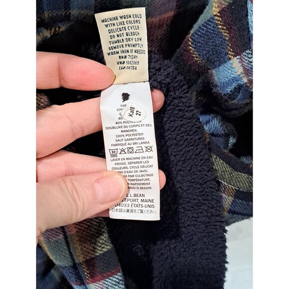Vtg L.L.Bean XL Unisex Grunge Plaid Fleece-Lined Zip Hoodie Jacket Gorpcore - Picture 8 of 11